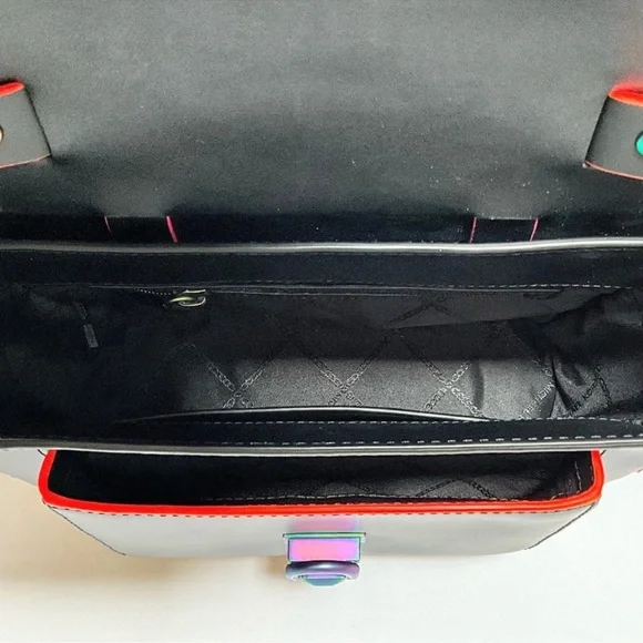 Michael Kors Black Satchel Bag with Neon Highlights - Picture 5 of 7